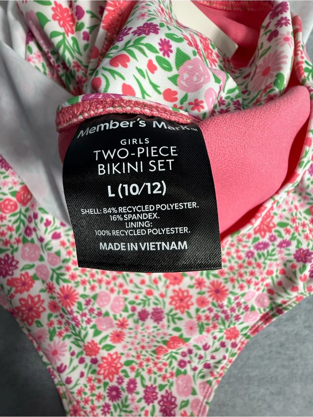NWT Girls Floral Pink‎ Tankini Swim Set Size Large
